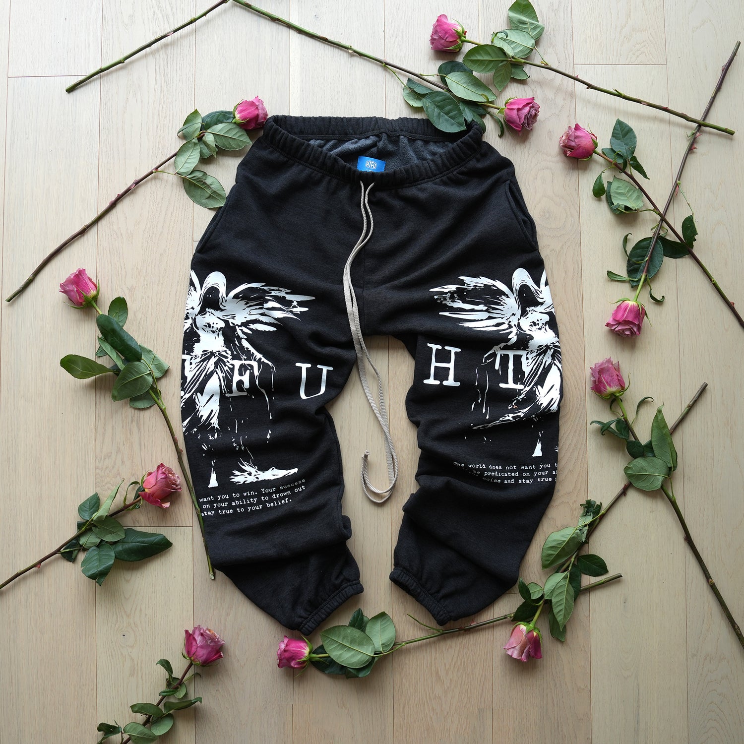 GymRat Sweatpants - ER 23 - Limited White on Heather Black