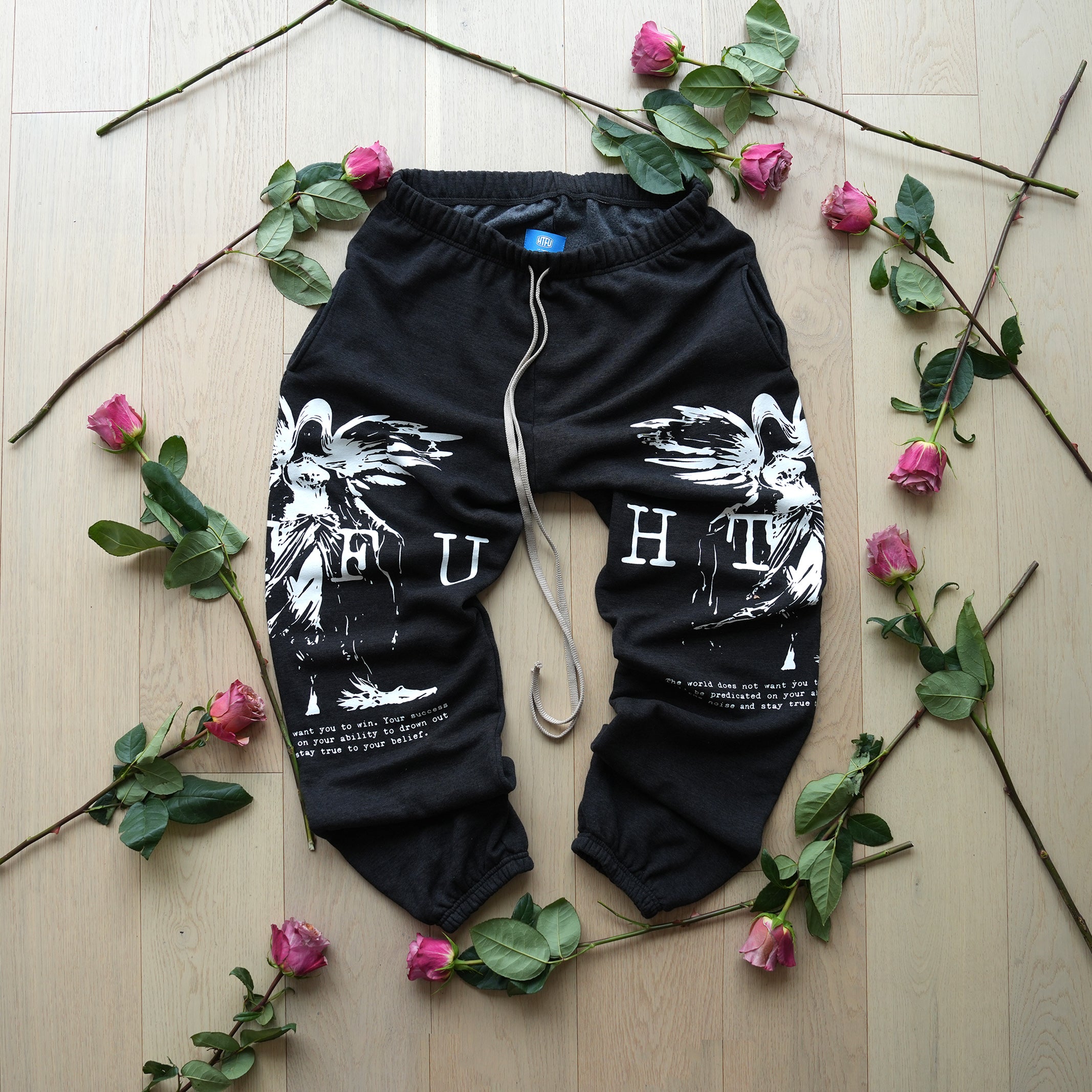 GymRat Sweatpants - ER 23 - Limited White on Heather Black