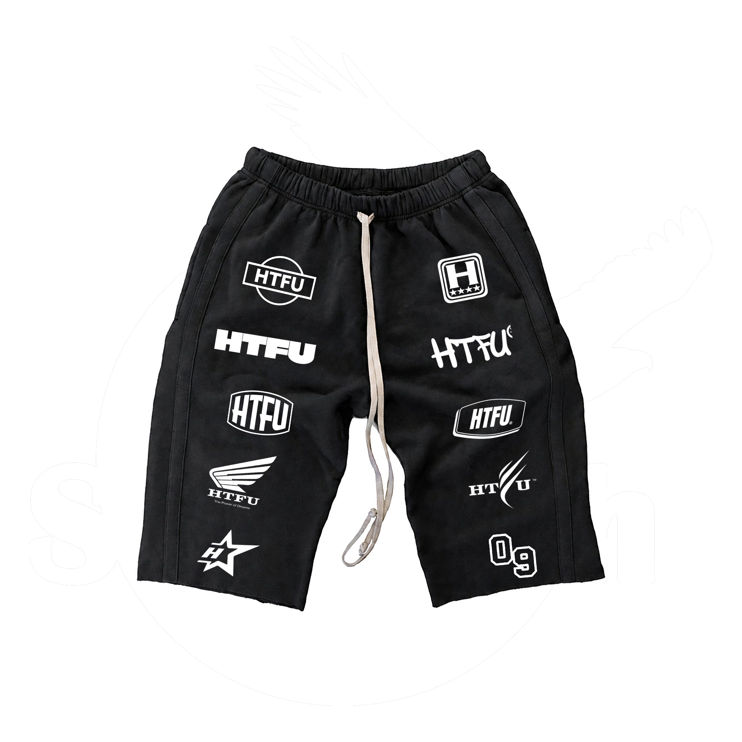 HTFU Raw Hem 3/4 Sweatshort - Black - Archive Edition - Ships September 20th