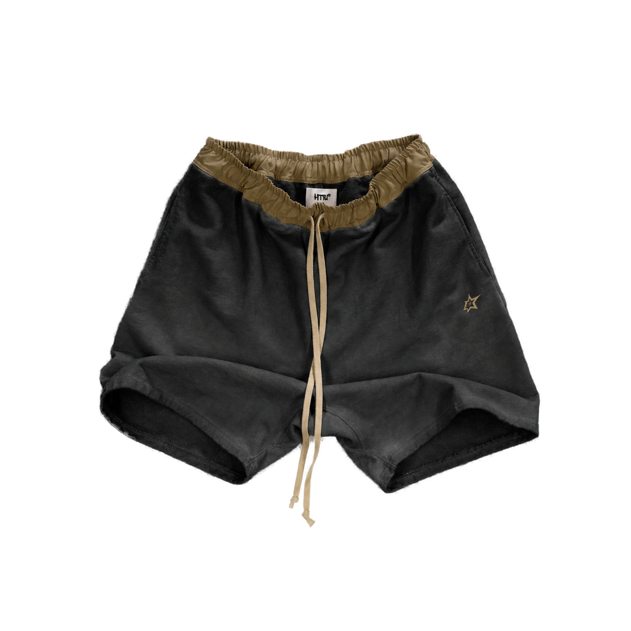 HTFU Relaxed Practice Short - French Terry - Oil Wash Black Fade - Ships 7/20