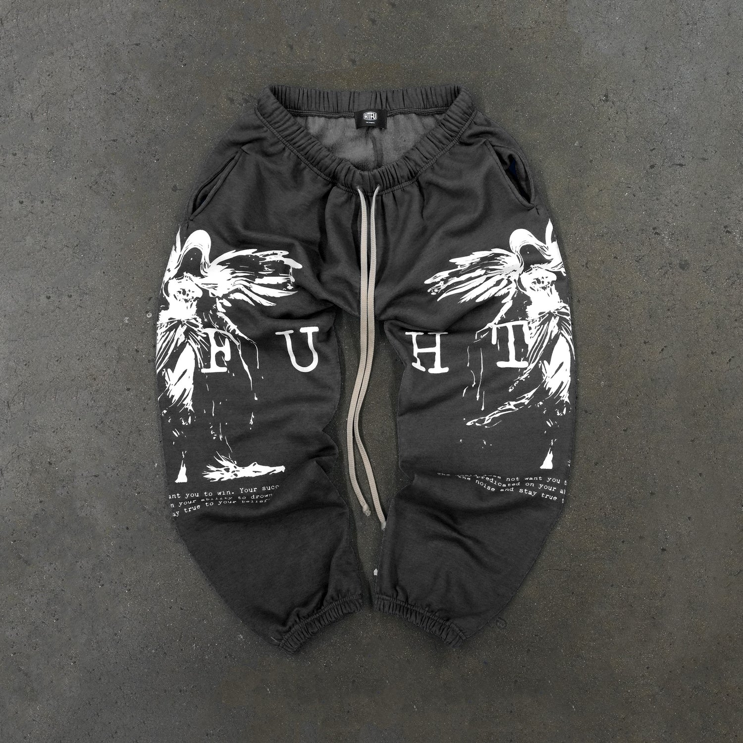 GymRat Sweatpants - ER 23 - Limited White on Heather Black