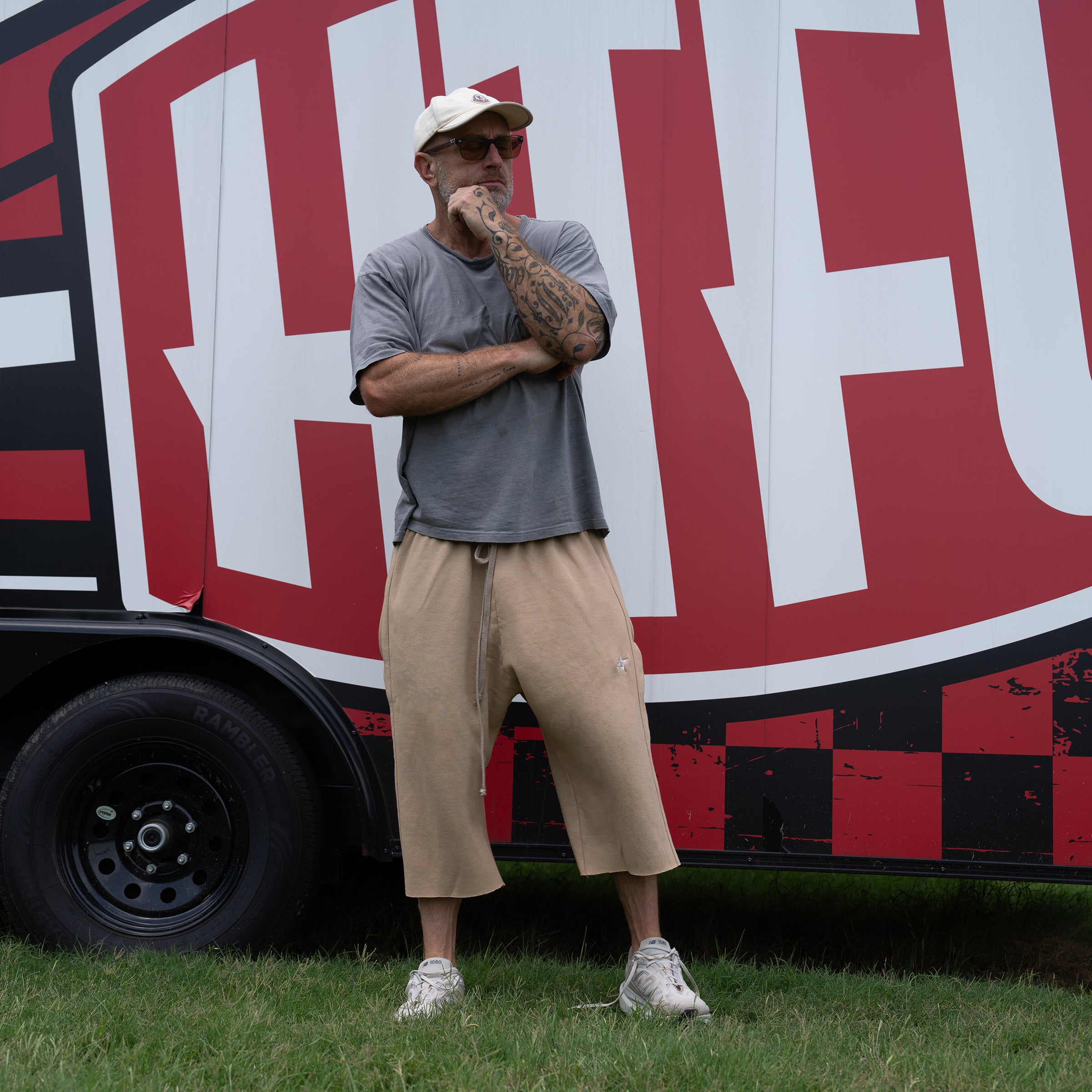 HTFU Raw Hem 3/4 Sweatshort - Black - Ships 7/15