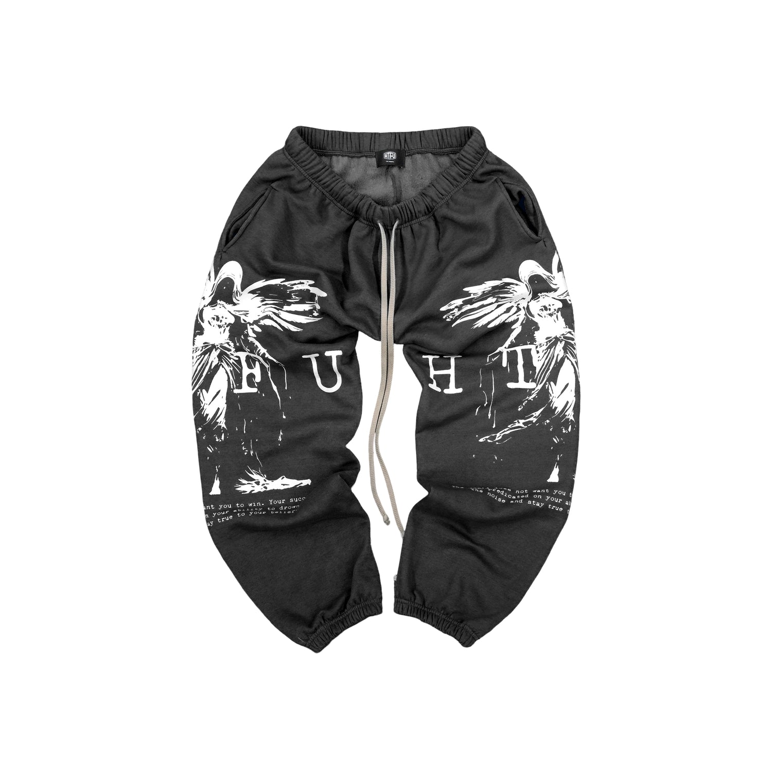 GymRat Sweatpants - ER 23 - Limited White on Heather Black