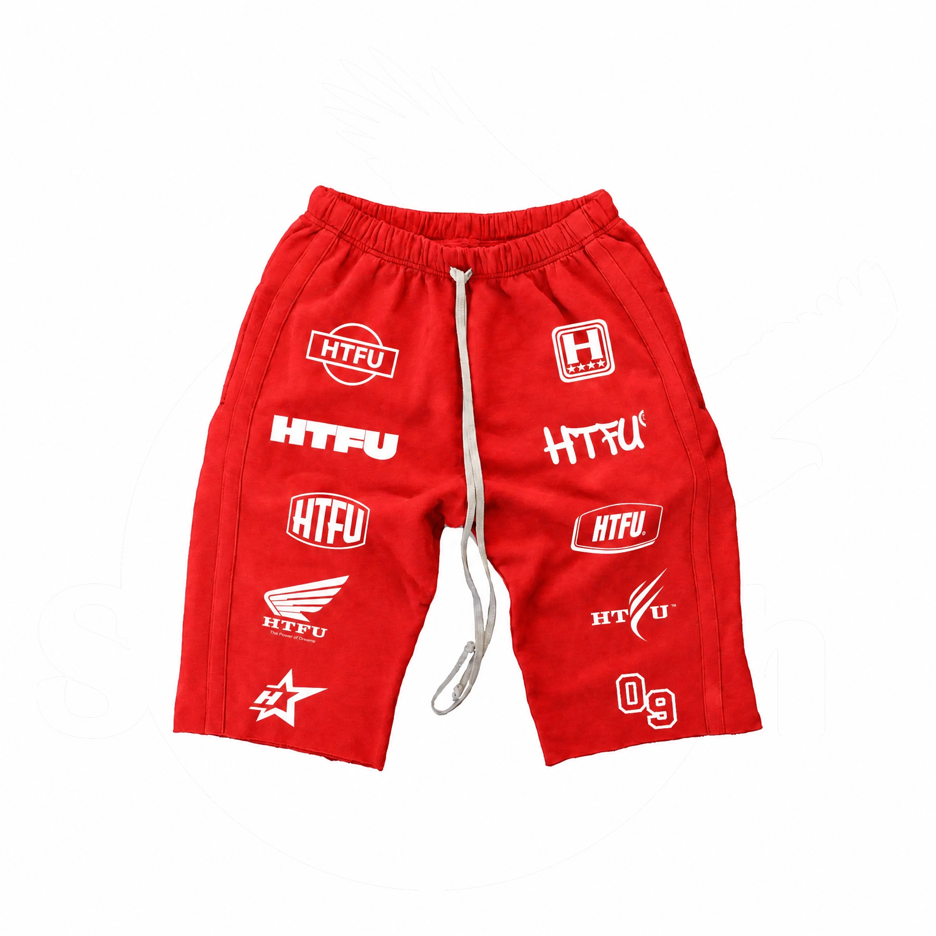 HTFU Raw Hem 3/4 Sweatshort - Red - Archive Edition - Ships 9/25