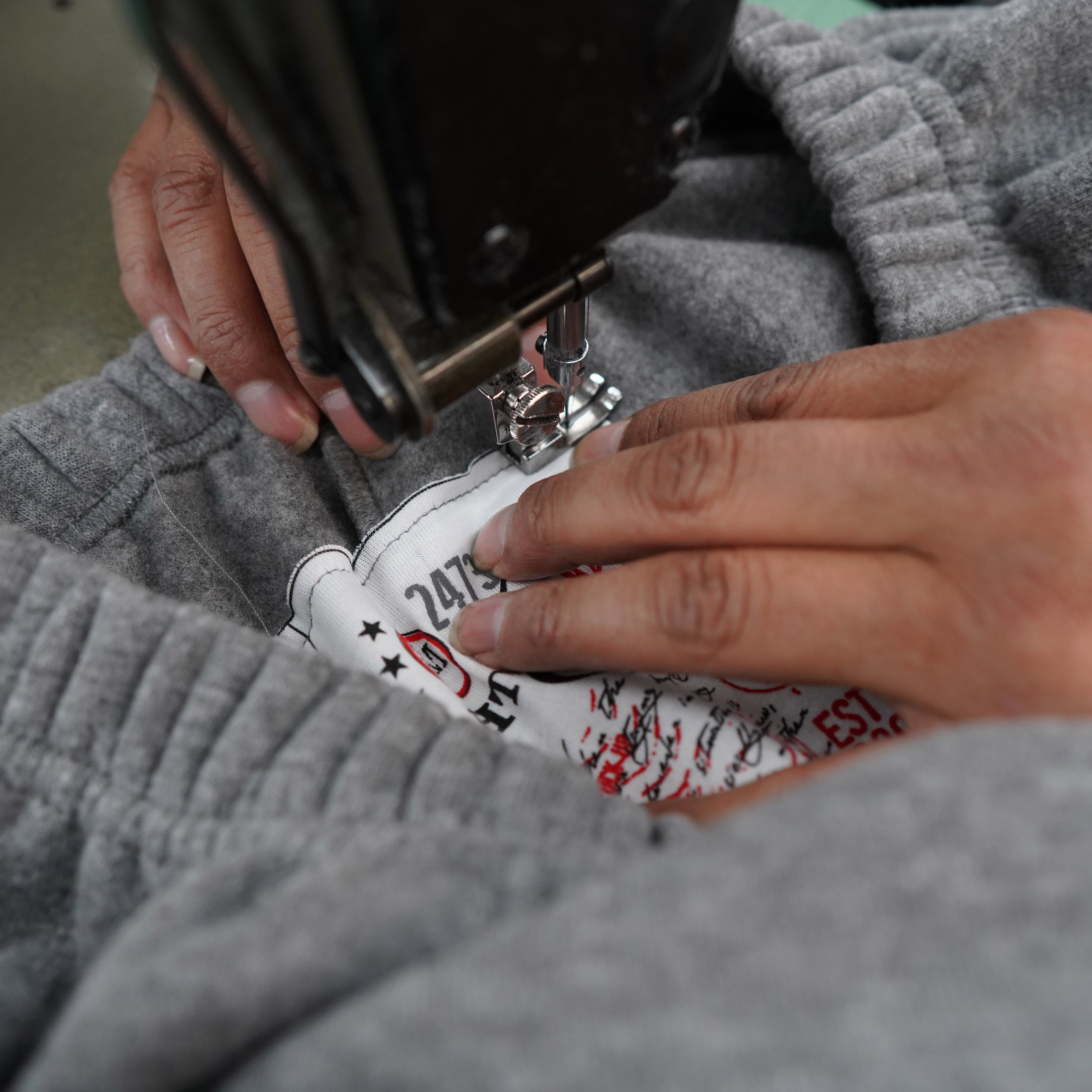 GymRat Sweatpants - Double Vertical Print - Black on Heather Grey - Ships 2/15