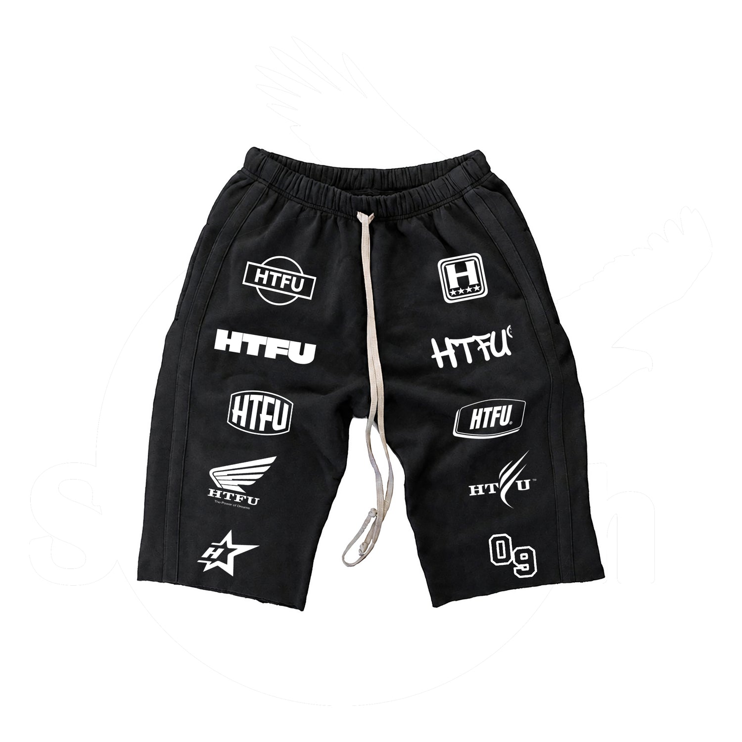 HTFU Raw Hem 3/4 Sweatshort - Black - Archive Edition - Ships September 20th
