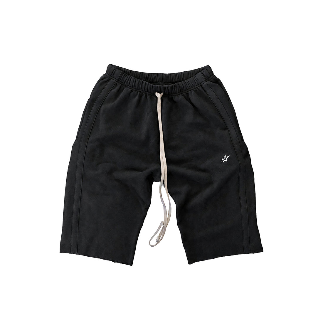 HTFU Raw Hem 3/4 Sweatshort - Black - Ships 7/15