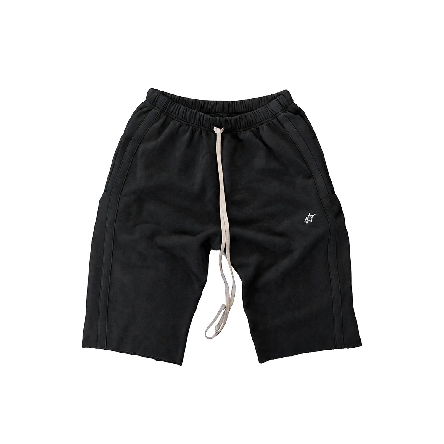 HTFU Raw Hem 3/4 Sweatshort - Black - Ships 7/15