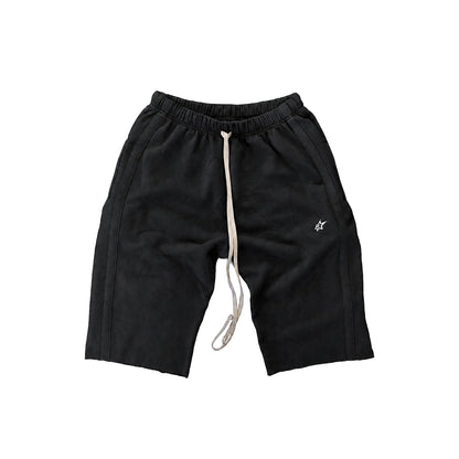 HTFU Raw Hem 3/4 Sweatshort - Black - Ships 7/15