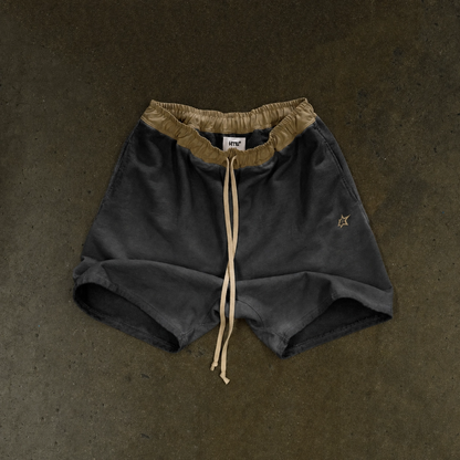 HTFU Relaxed Practice Short - French Terry - Oil Wash Black Fade - Ships 7/20