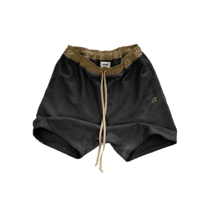 HTFU Relaxed Practice Short - French Terry - Oil Wash Black Fade - Ships 7/20
