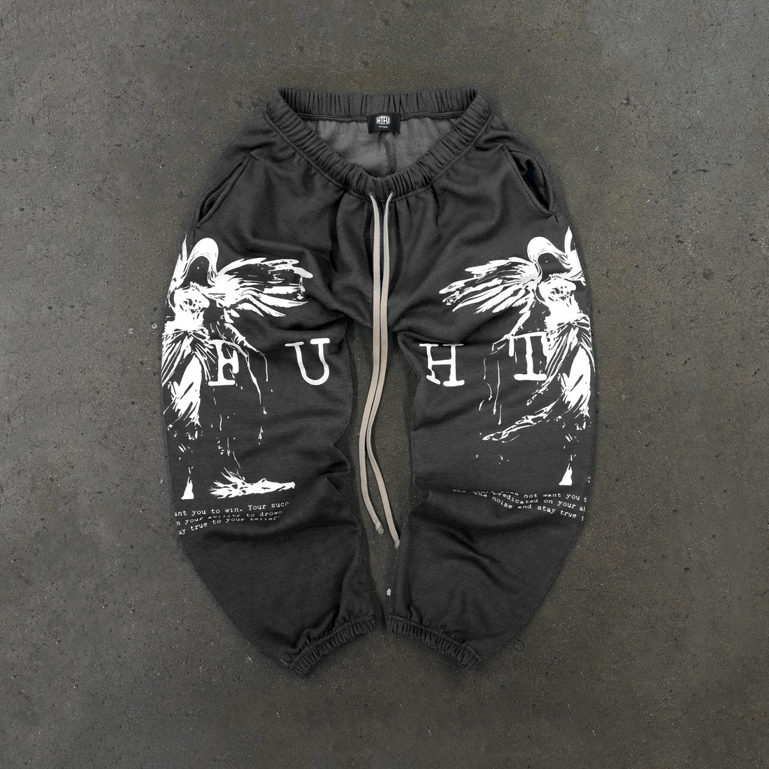 GymRat Sweatpants - ER 23 - Limited White on Heather Black