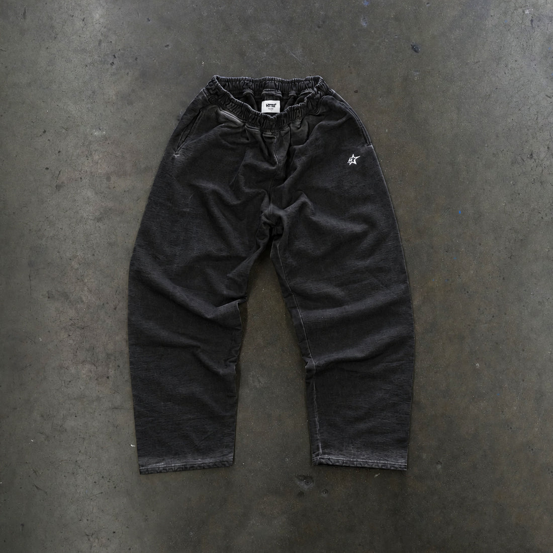 Studio French Terry Sweatpants - Open Leg - Stone Wash Black - Ship 10/30