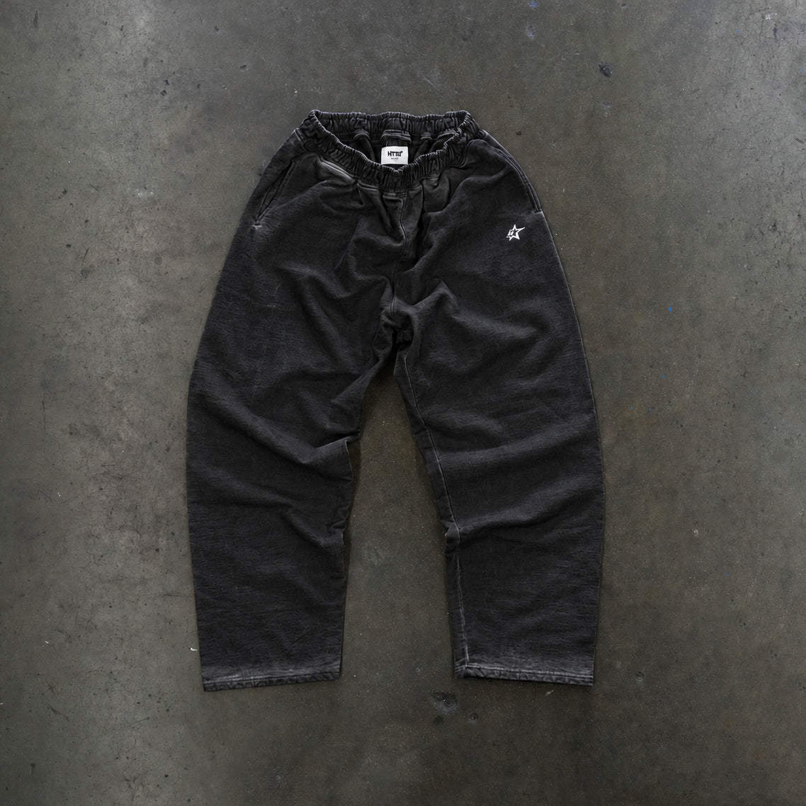 Studio French Terry Sweatpants - Open Leg - Stone Wash Black - Ship 10/30