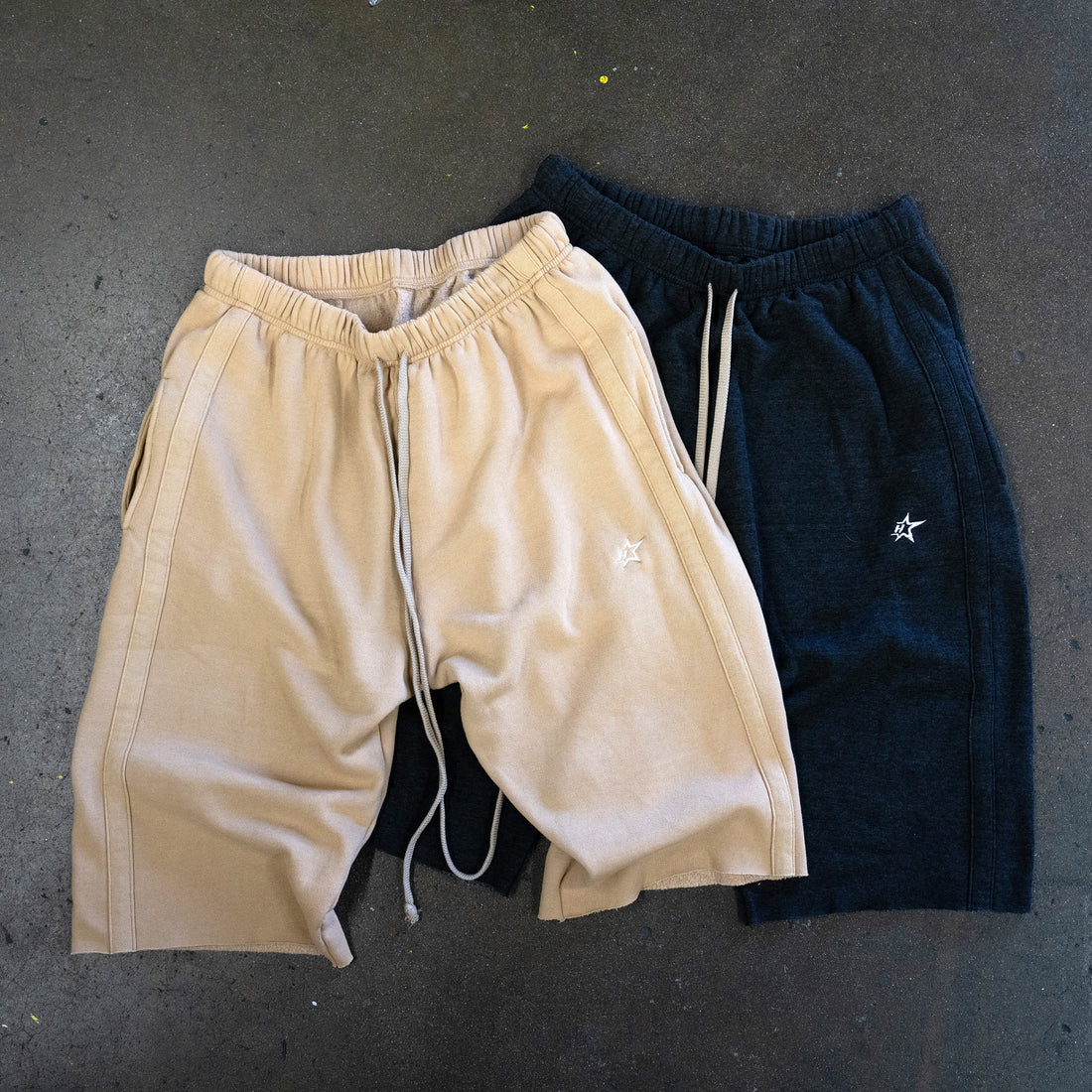HTFU Raw Hem 3/4 Sweatshort - Black - Ships 7/15
