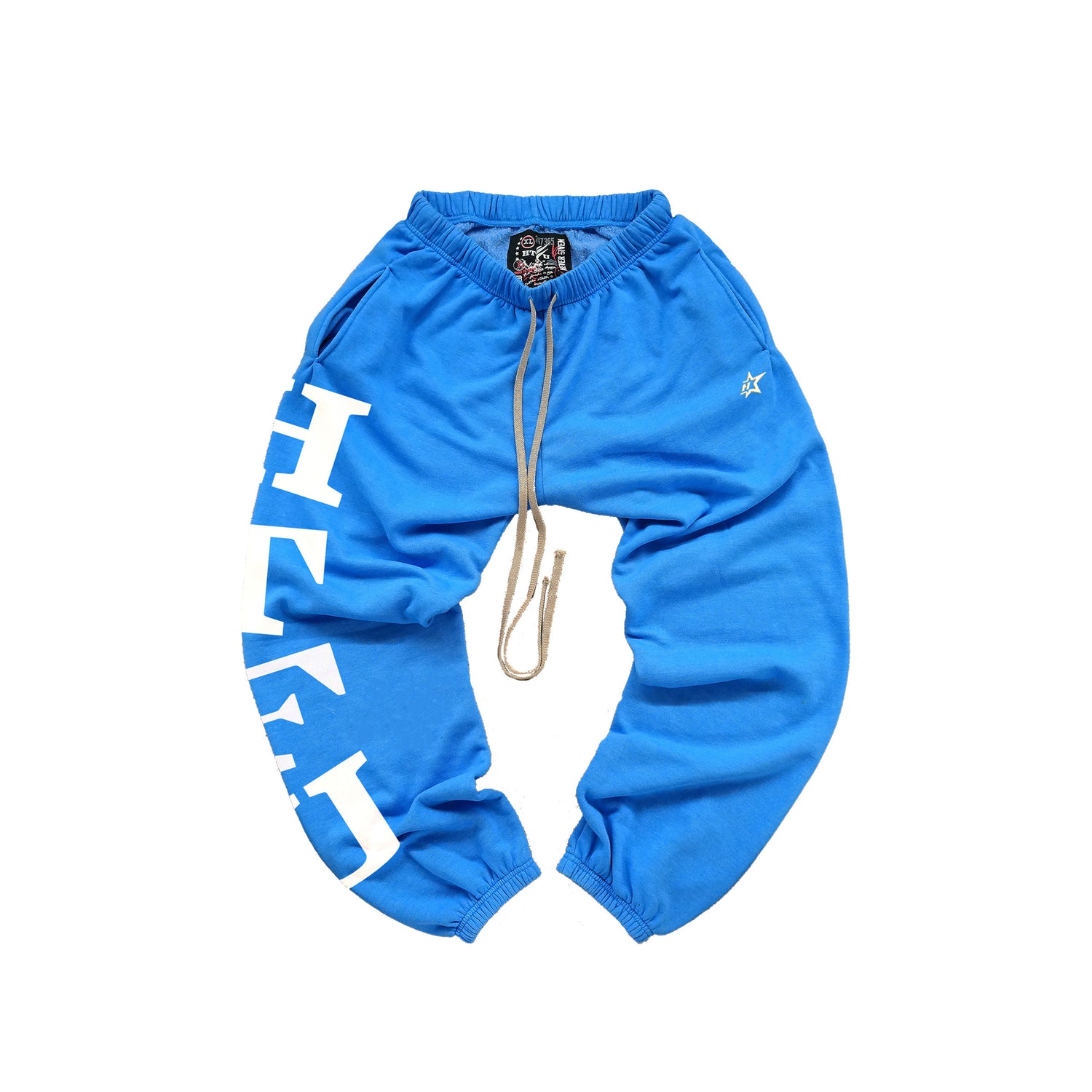 GymRat Sweatpants - White on Coastal Blue - Ships Dec 15