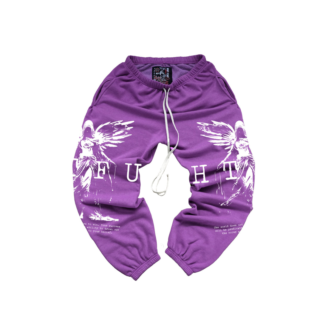 GymRat Sweatpants - ER 23 - Limited White on Purple - Ships Dec 15