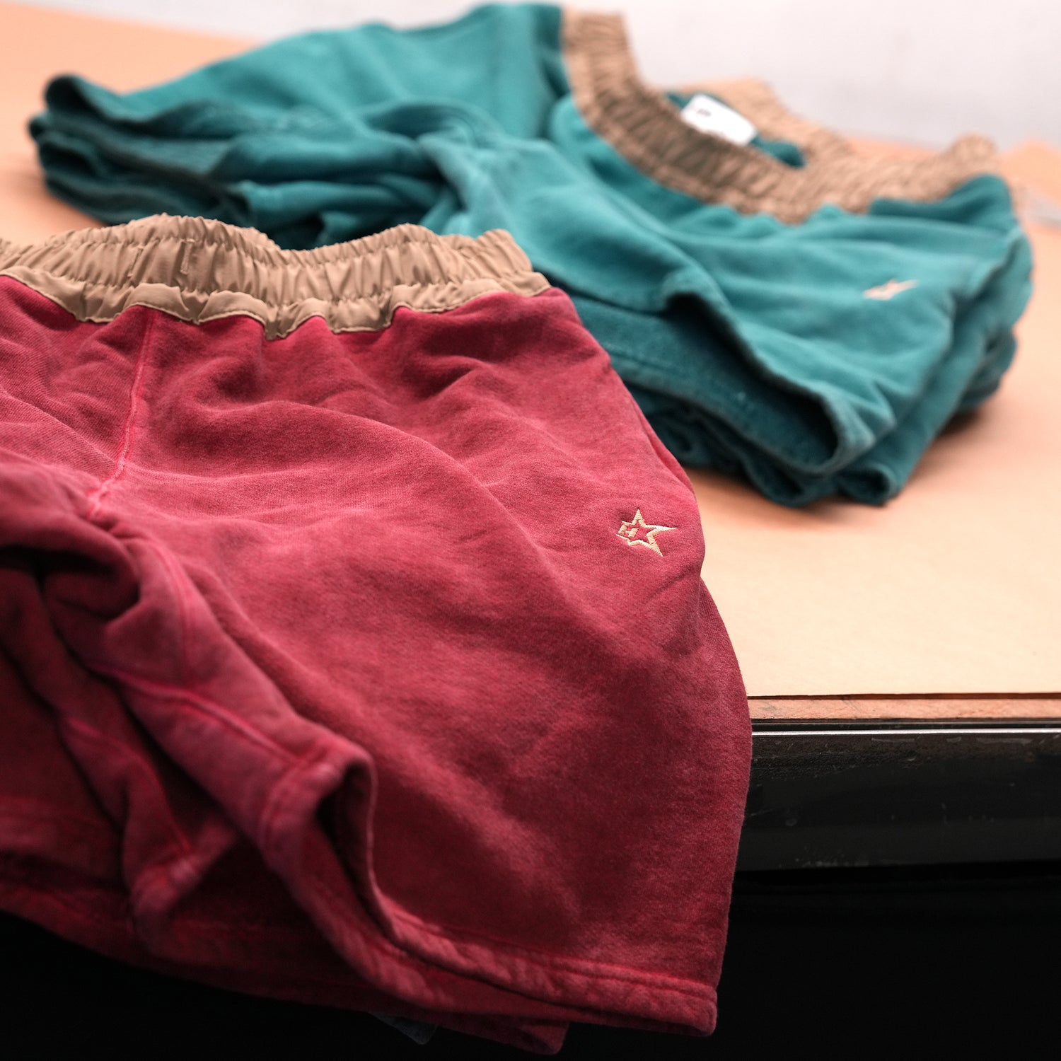 HTFU Relaxed Practice Short - French Terry - Oil Wash Burgundy Fade