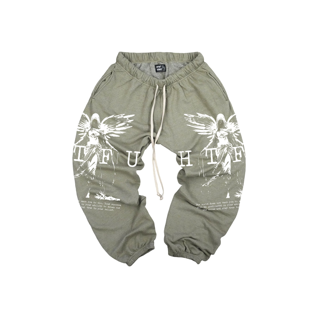 GymRat Sweatpants - ER 23 - Limited White on Sage Green
