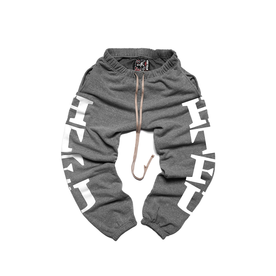GymRat Sweatpants - White on Heather Grey Double Print