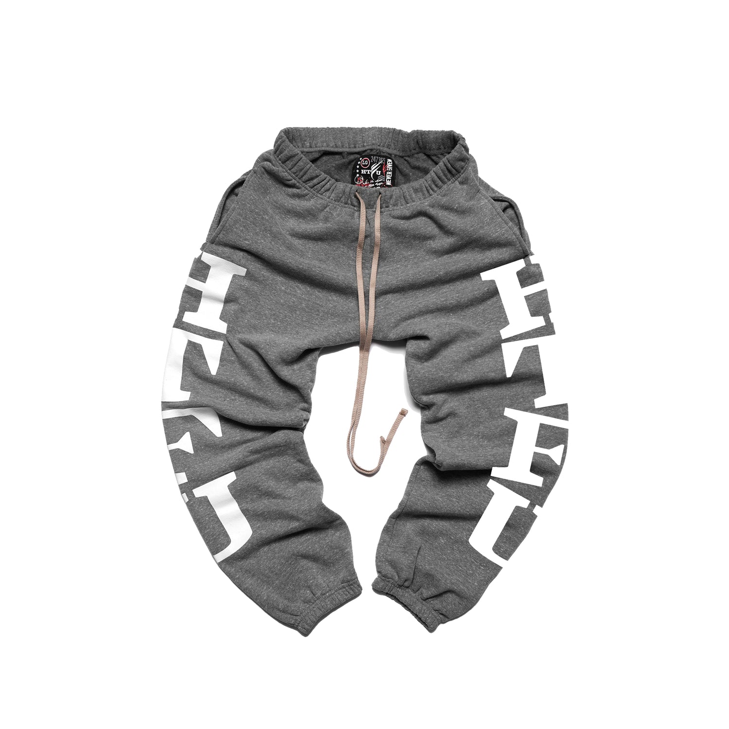 GymRat Sweatpants - White on Heather Grey Double Print