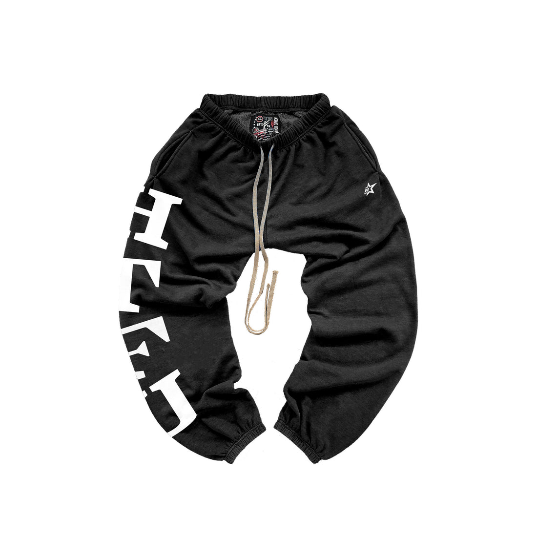 GymRat Sweatpants - White on Heather Black - Ships Dec 15
