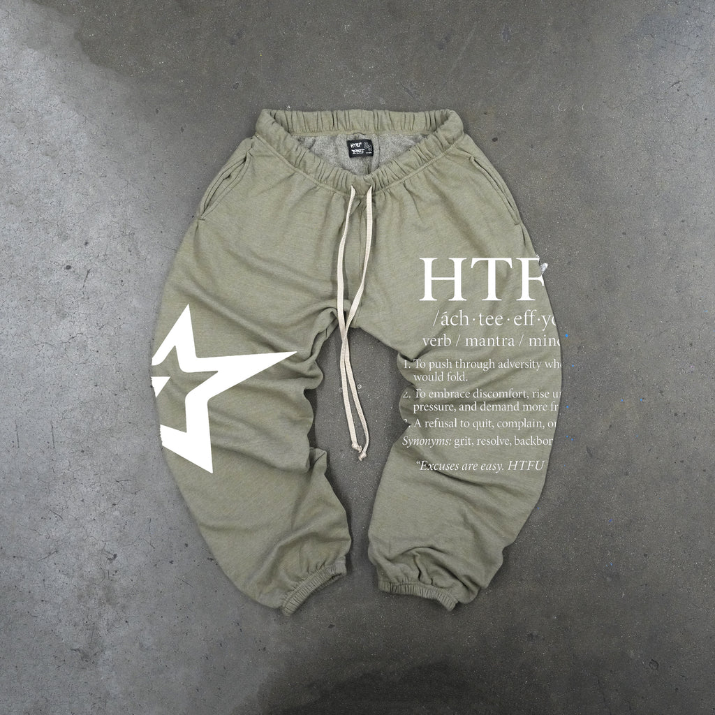 GymRat Sweatpants - Mindset - Limited White on Sage Green - Ships June 10