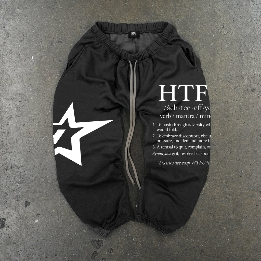 GymRat Sweatpants - Mindset - Limited White on Heather Black - Ships June 10