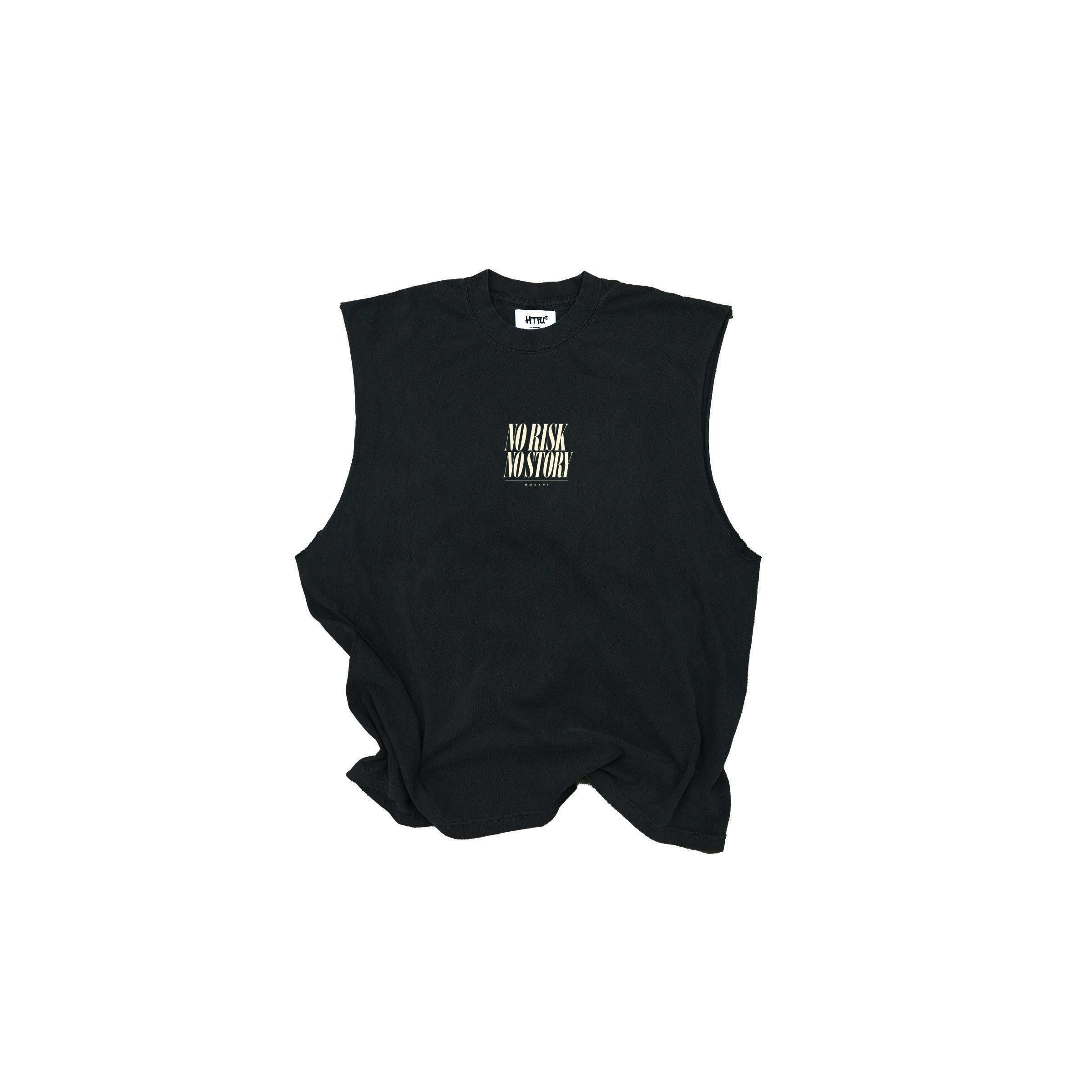 No Risk No Story Muscle Tank - Italic - Black