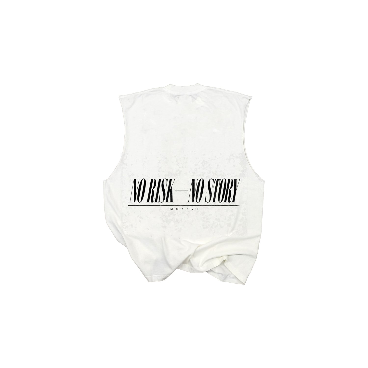 No Risk No Story Muscle Tank - Italic - Off White