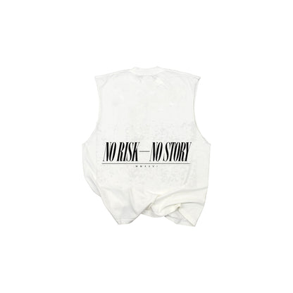 No Risk No Story Muscle Tank - Italic - Off White