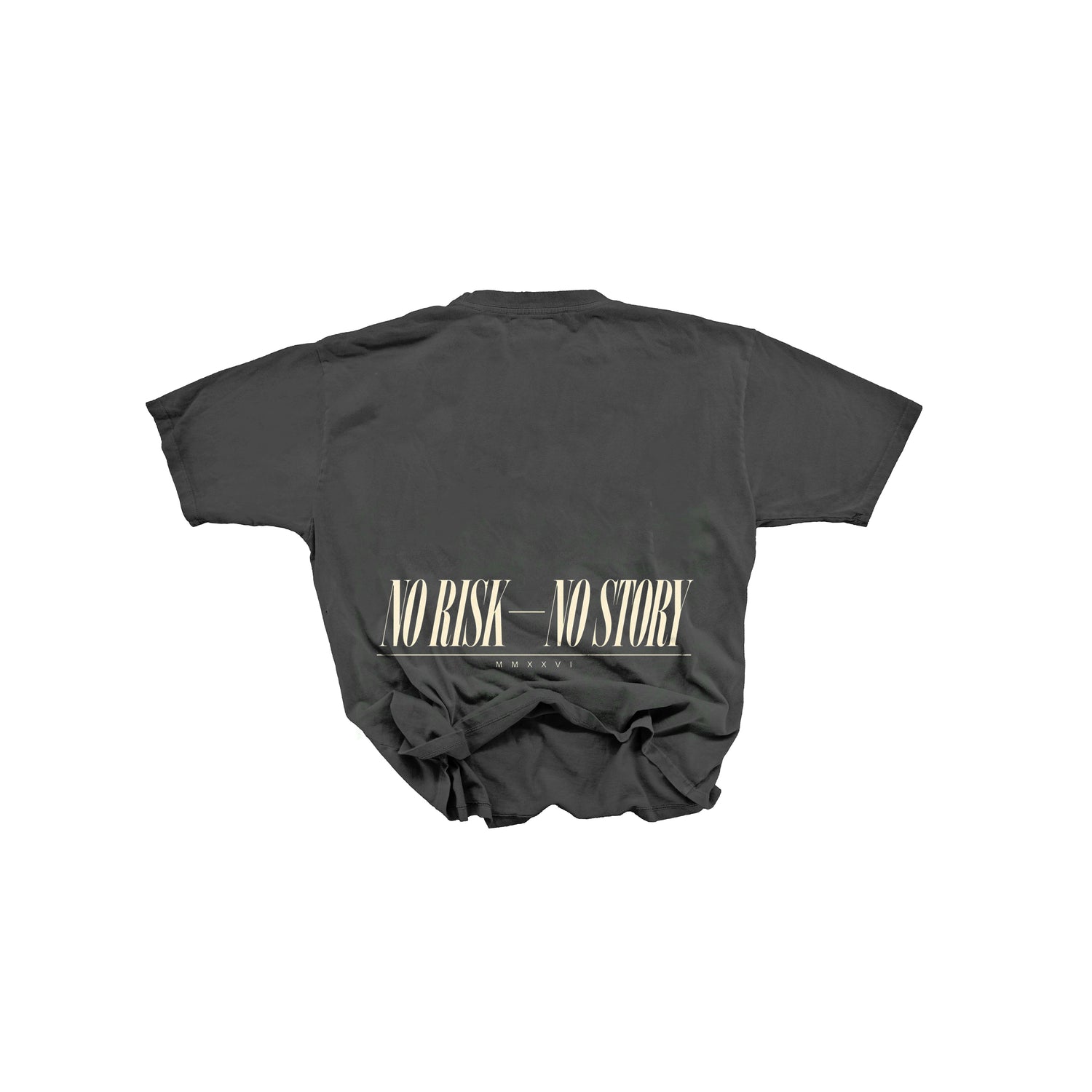 No Risk No Story Tee - Italic - Grey