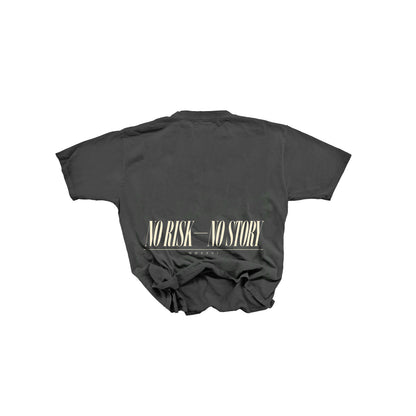 No Risk No Story Tee - Italic - Grey