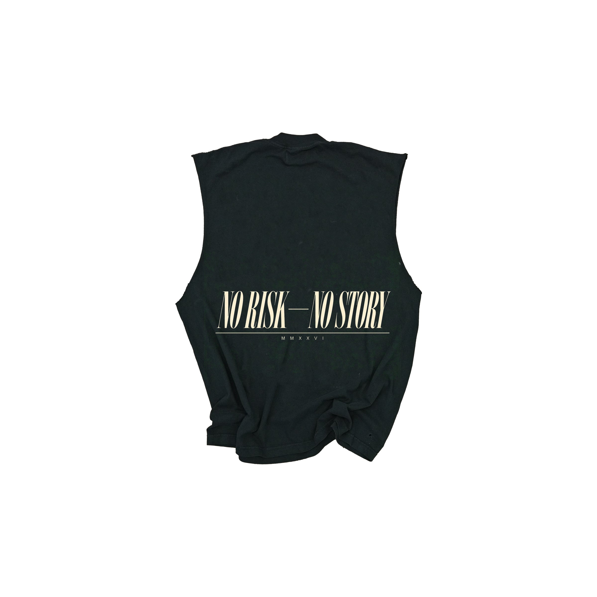 No Risk No Story Muscle Tank - Italic - Black