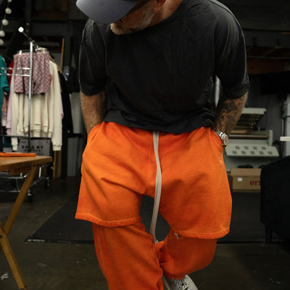 HTFU Relaxed Practice Short - French Terry - Oil Wash Orange Fade - Ships 7/15