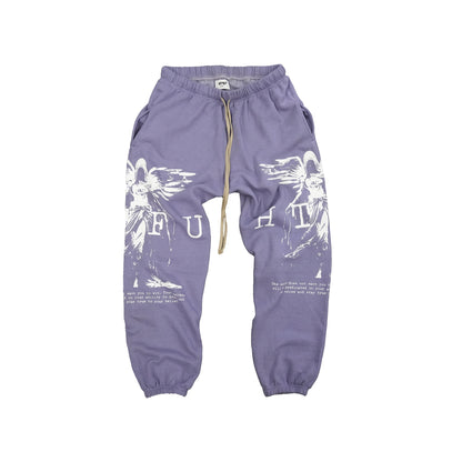 GymRat Sweatpants - ER 23 - Limited White on Purple - Ships 3/1