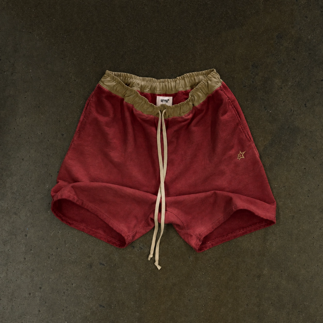HTFU Relaxed Practice Short - French Terry - Oil Wash Burgundy Fade - Ships 7/20