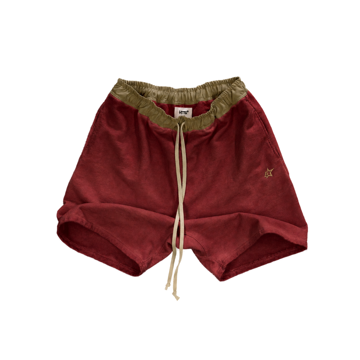 HTFU Relaxed Practice Short - French Terry - Oil Wash Burgundy Fade - Ships 7/20
