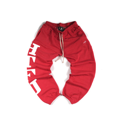 GymRat Sweatpants - White on Red