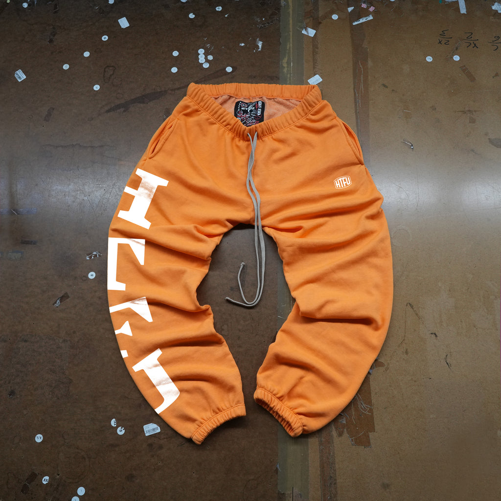 GymRat Sweatpants - Orange Crush - White Edition - Ships 7/1