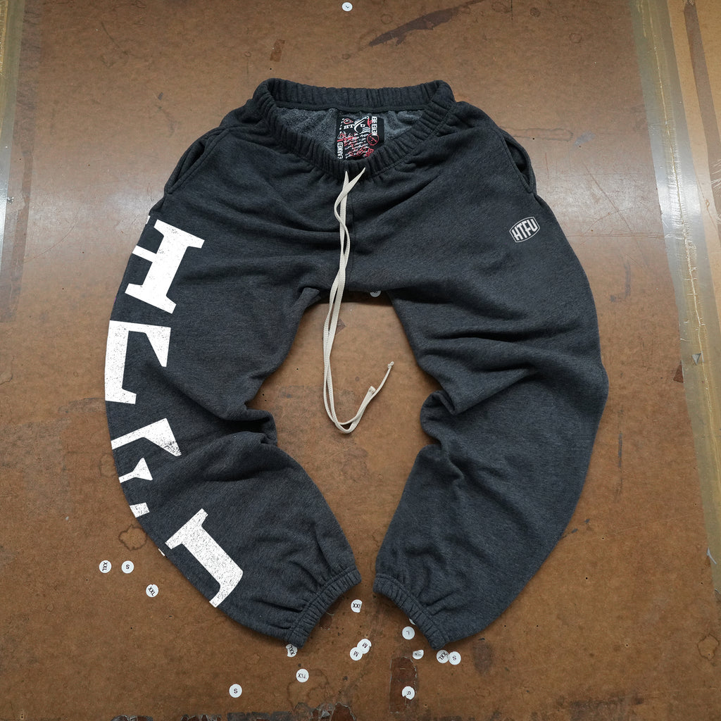 GymRat Sweatpants - Heather Black - White Edition - Ships Nov 25th