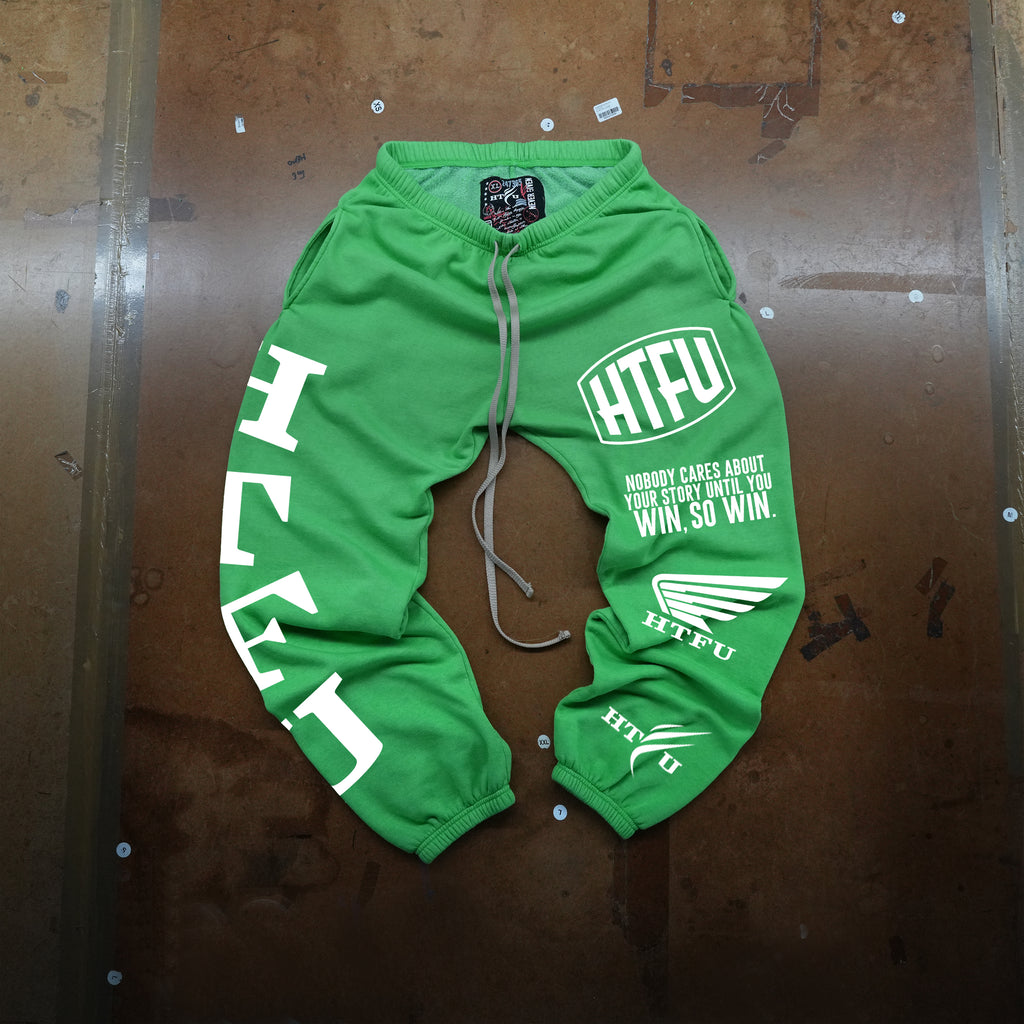 GymRat Sweatpants - White on Palm Green - Factory Edition - Ships 3/15