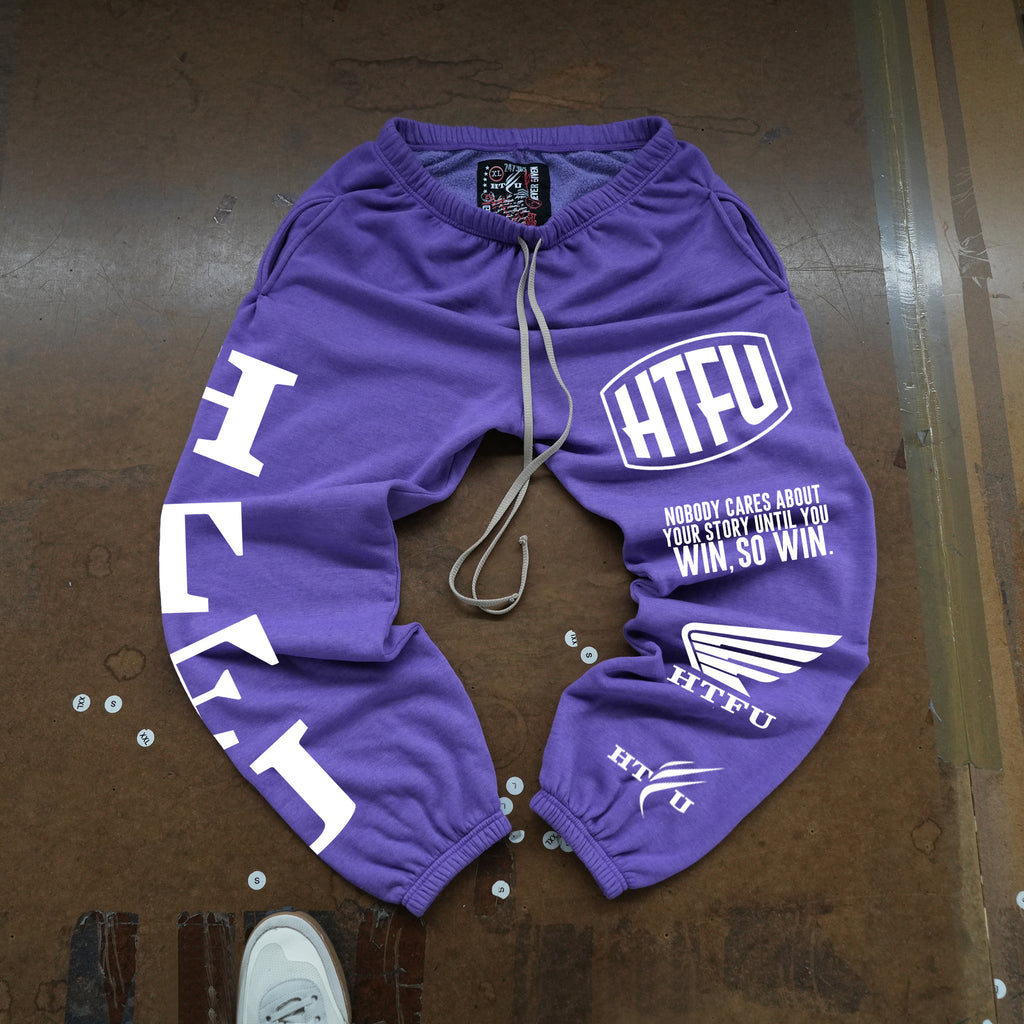 GymRat Sweatpants - White on Electric Purple - Factory Edition - Ships 2/25