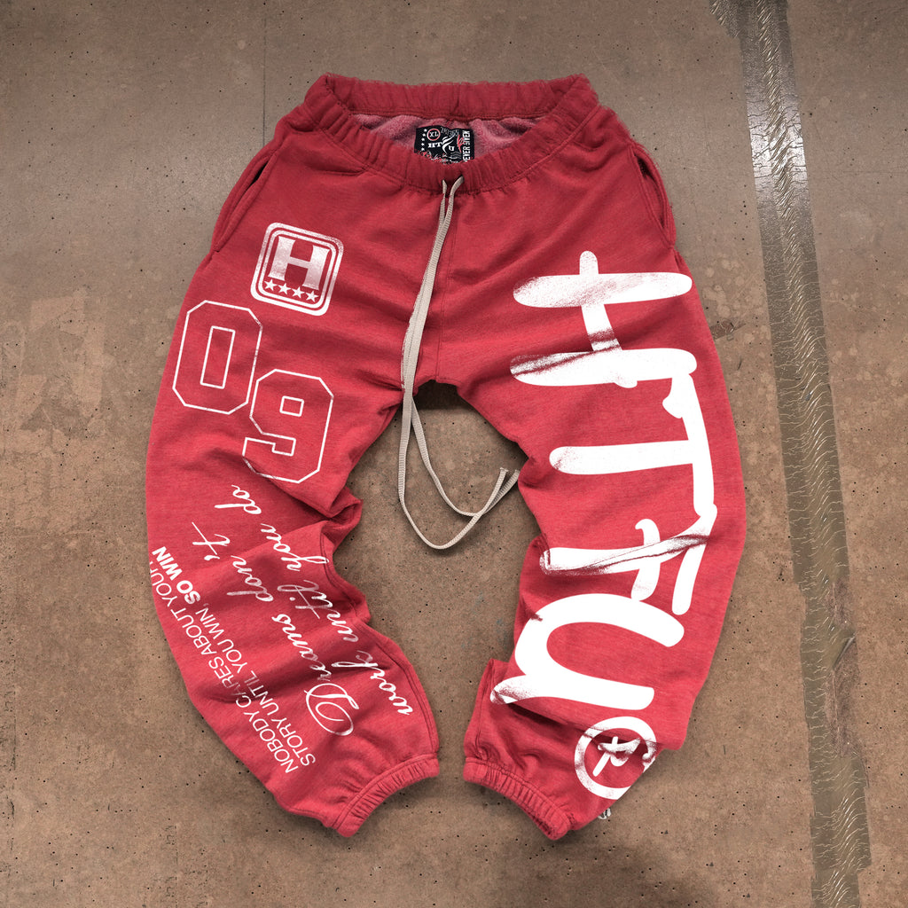 GymRat Sweatpants - Scarlet Red - White Factory III Edition - Ships Dec 5th