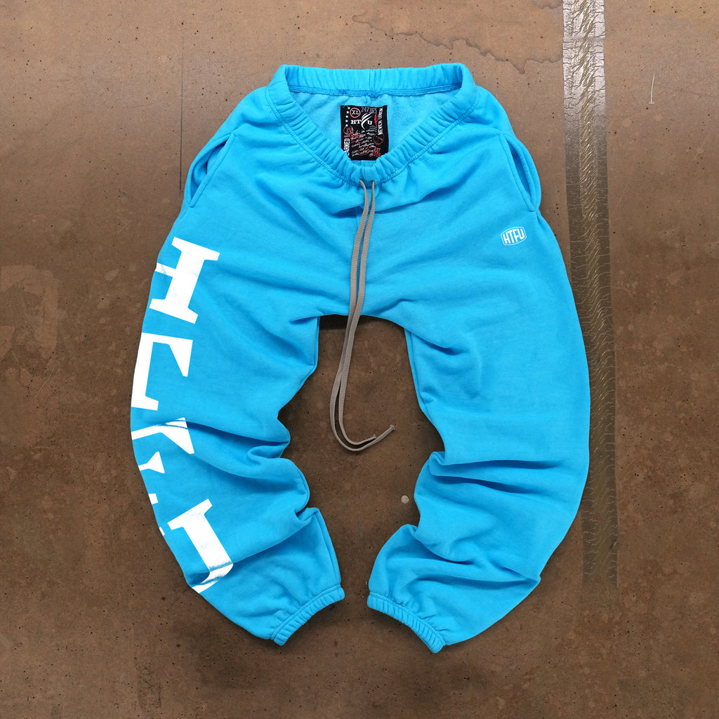 GymRat Sweatpants - Cerulean Blue - White Edition - Ships Dec 10th