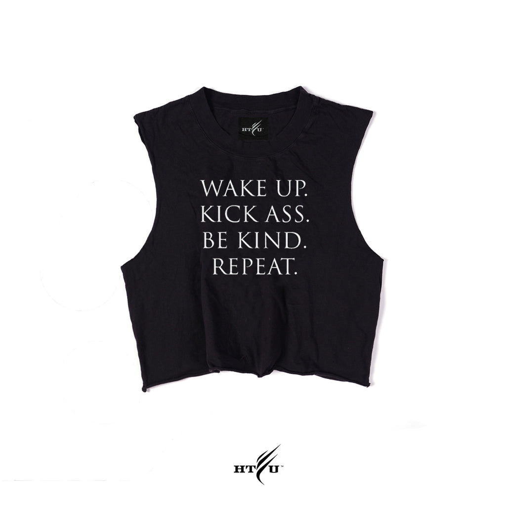 Ladies Wake Up Cropped Muscle Tank