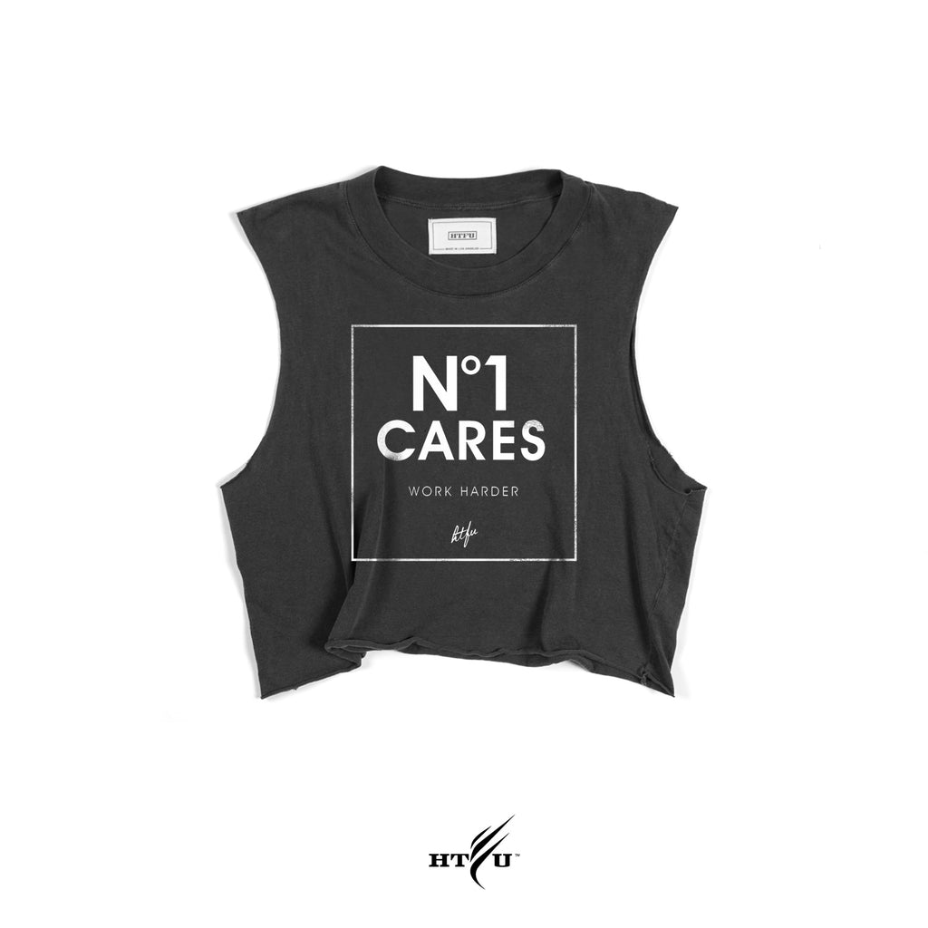 Ladies No1 Cares Cropped Muscle Tank - Grey