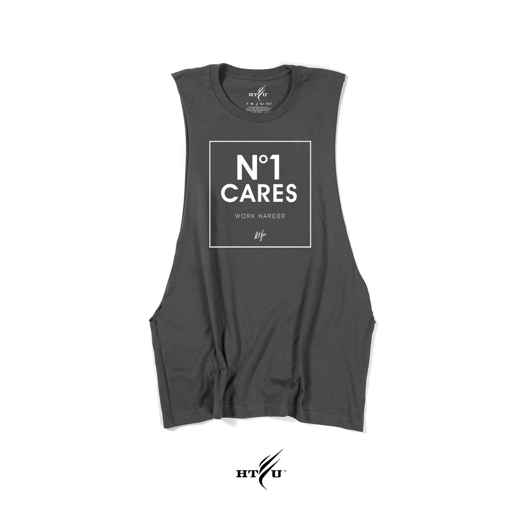 No1 Cares Muscle Tank - Charcoal