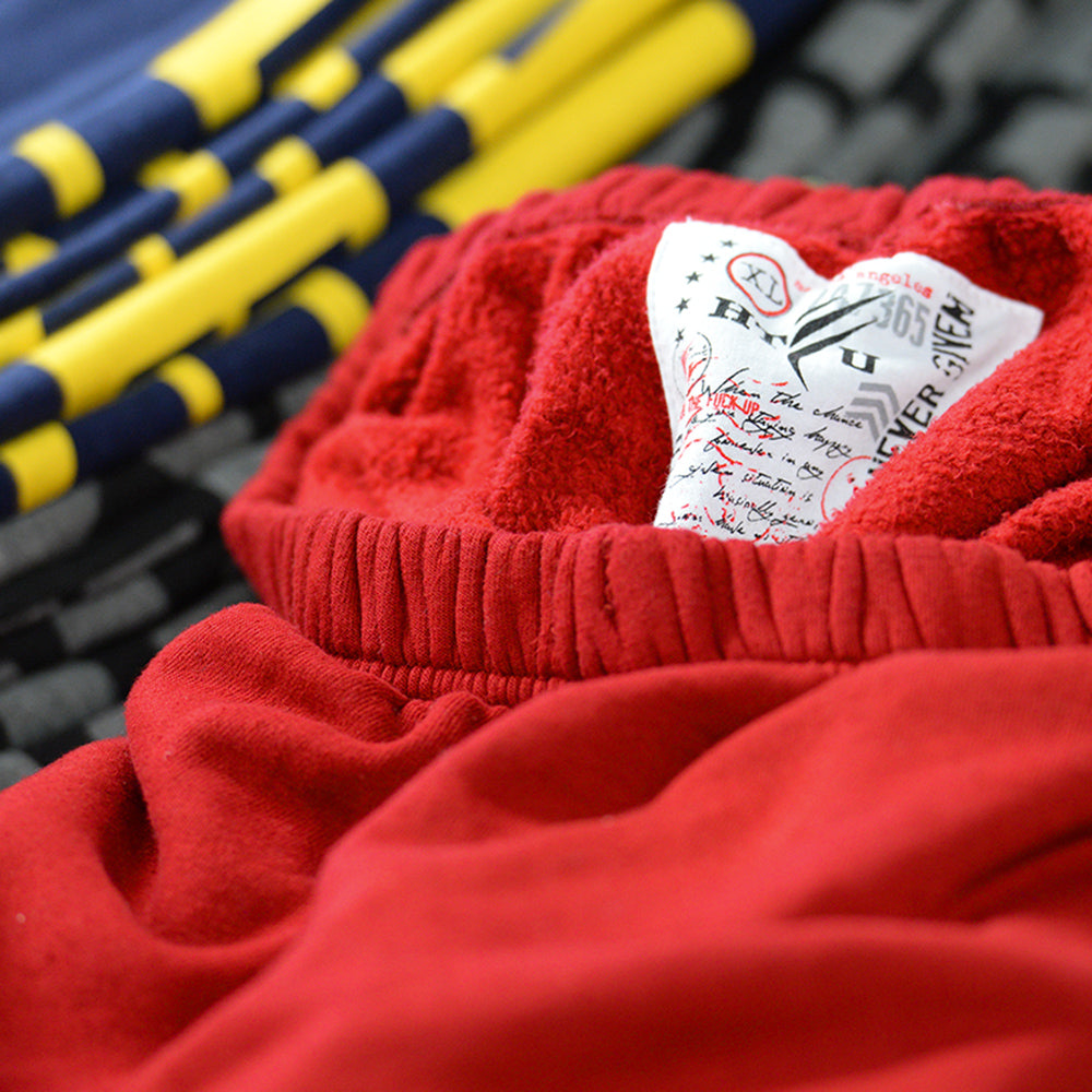 GymRat Sweatpants - White on Red